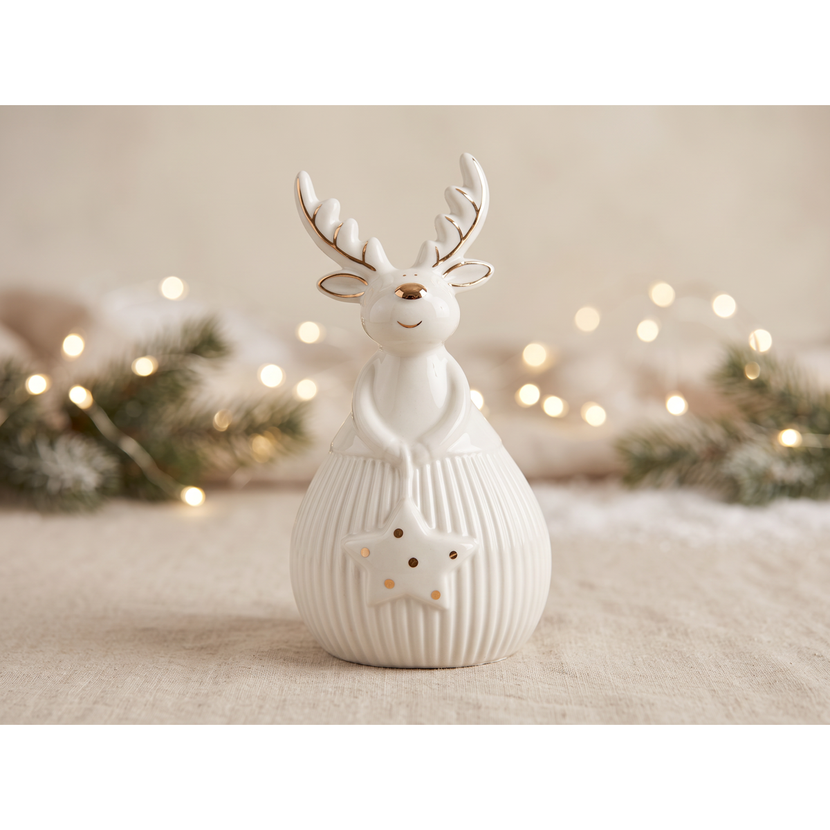 Manamo Selene  Figurine Ceramic White 8,1x7,5x19,8 cm