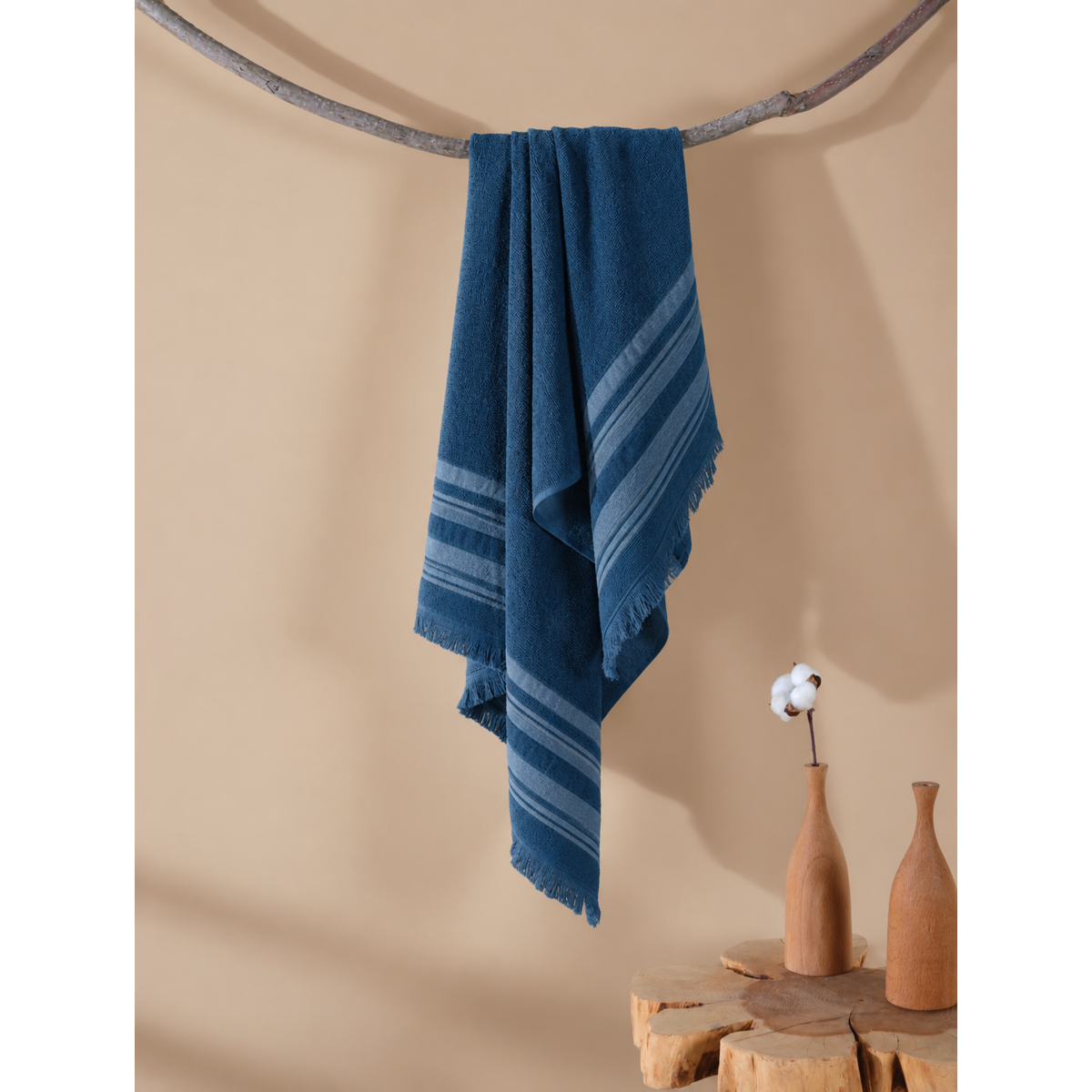 Manamo Saphire Peshterry Bath Towel Bamboo Indigo 75x150 cm