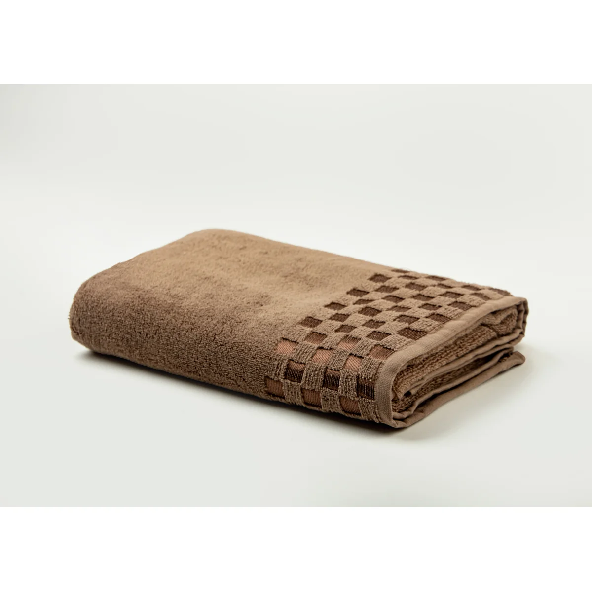 CHECKER MICROCOTTON JACQ. TOWEL MOCHA 75X150