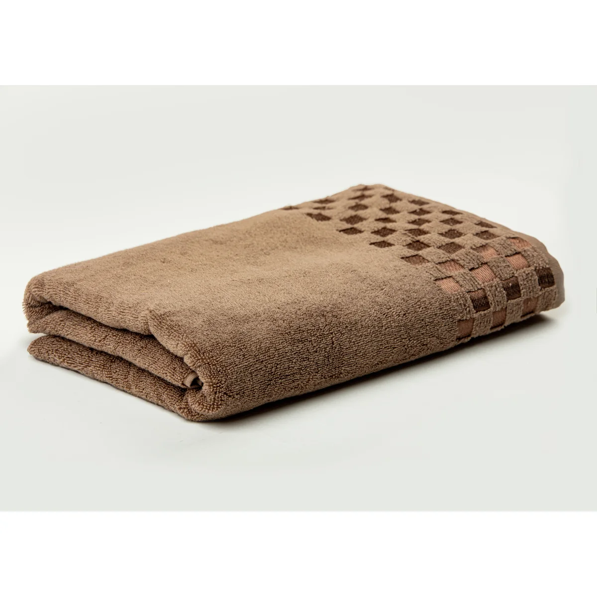 CHECKER MICROCOTTON JACQ. TOWEL MOCHA 75X150