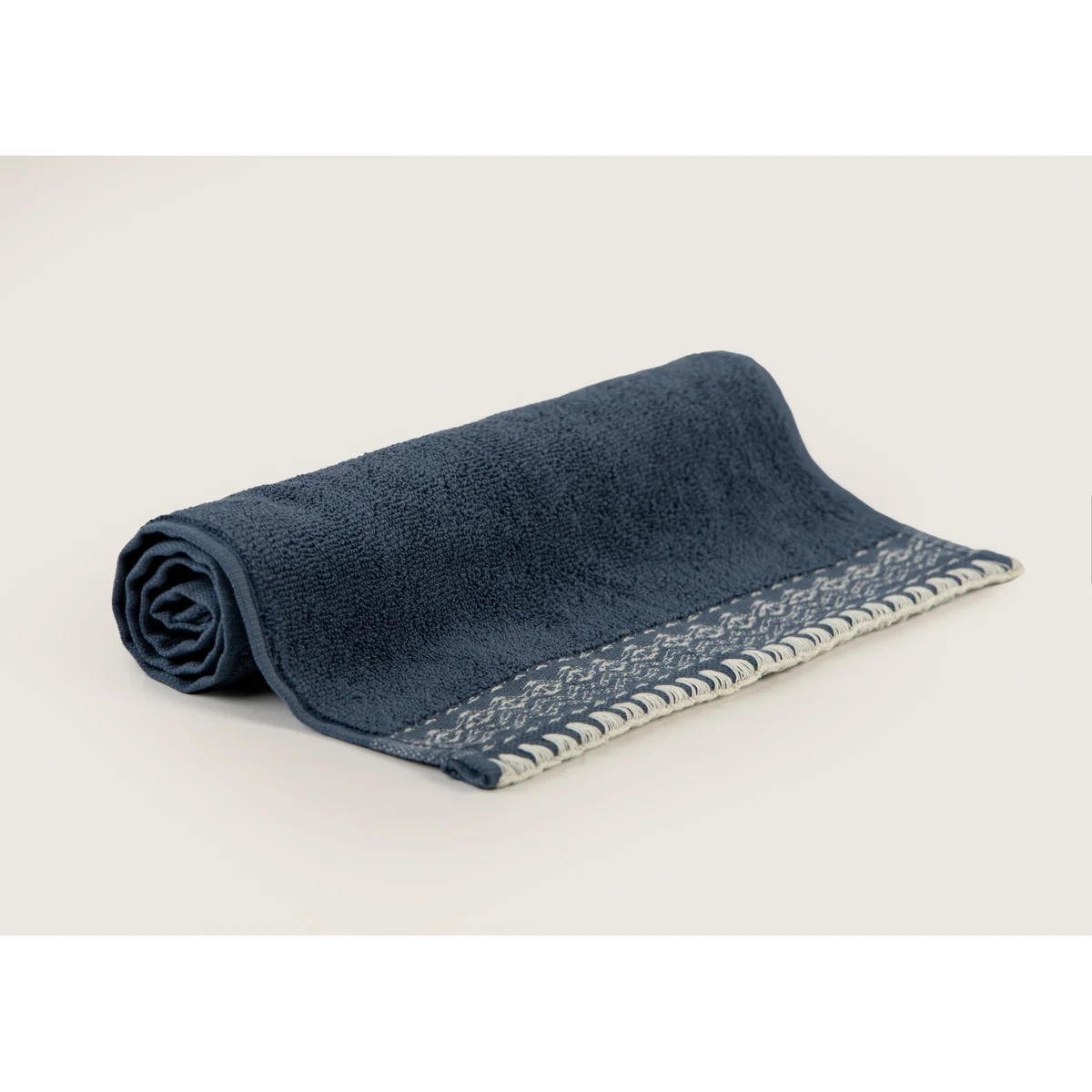 Manamo Blen Jacquard Hand Towel Cotton Indigo 30x50 cm