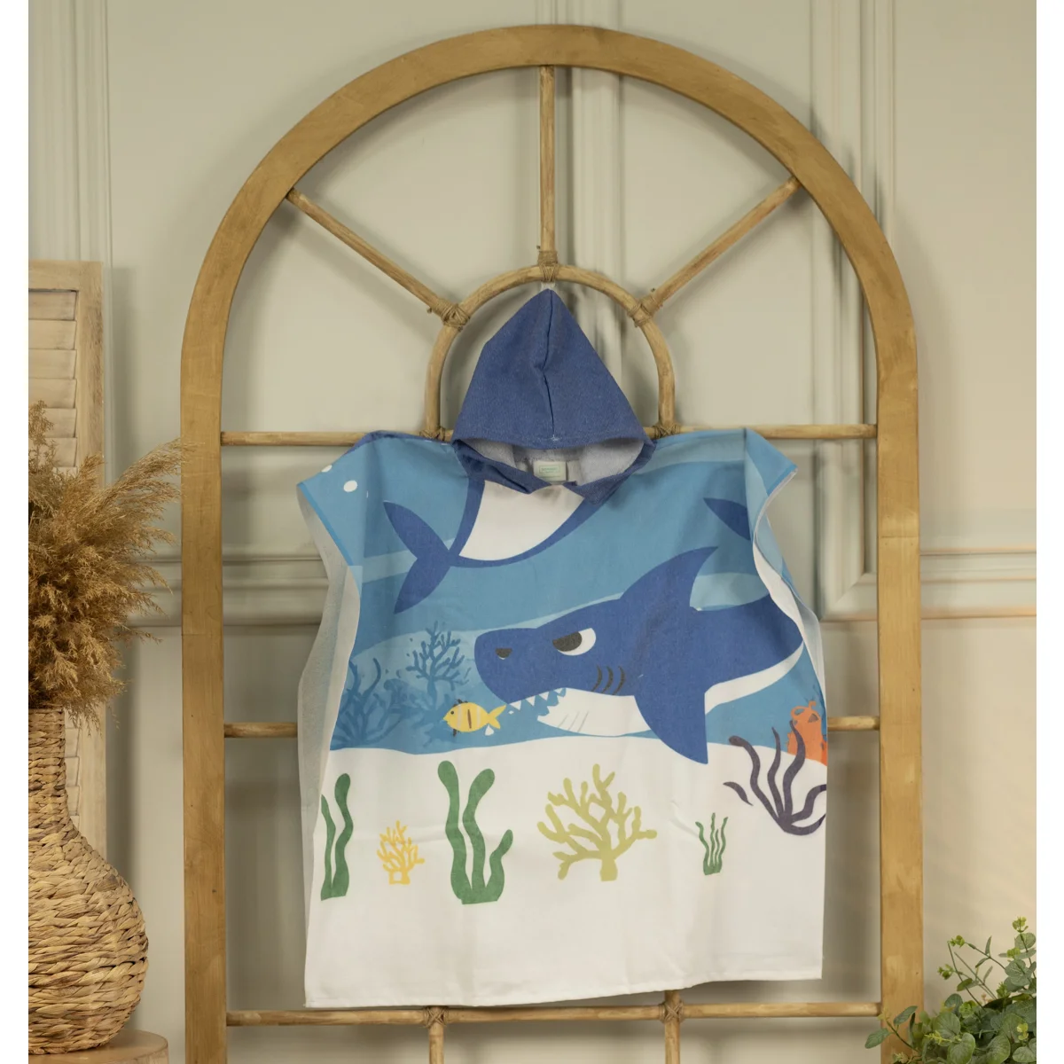 Manamo Shark Digital Printed Bath Towel Cotton Multi 70x140 cm