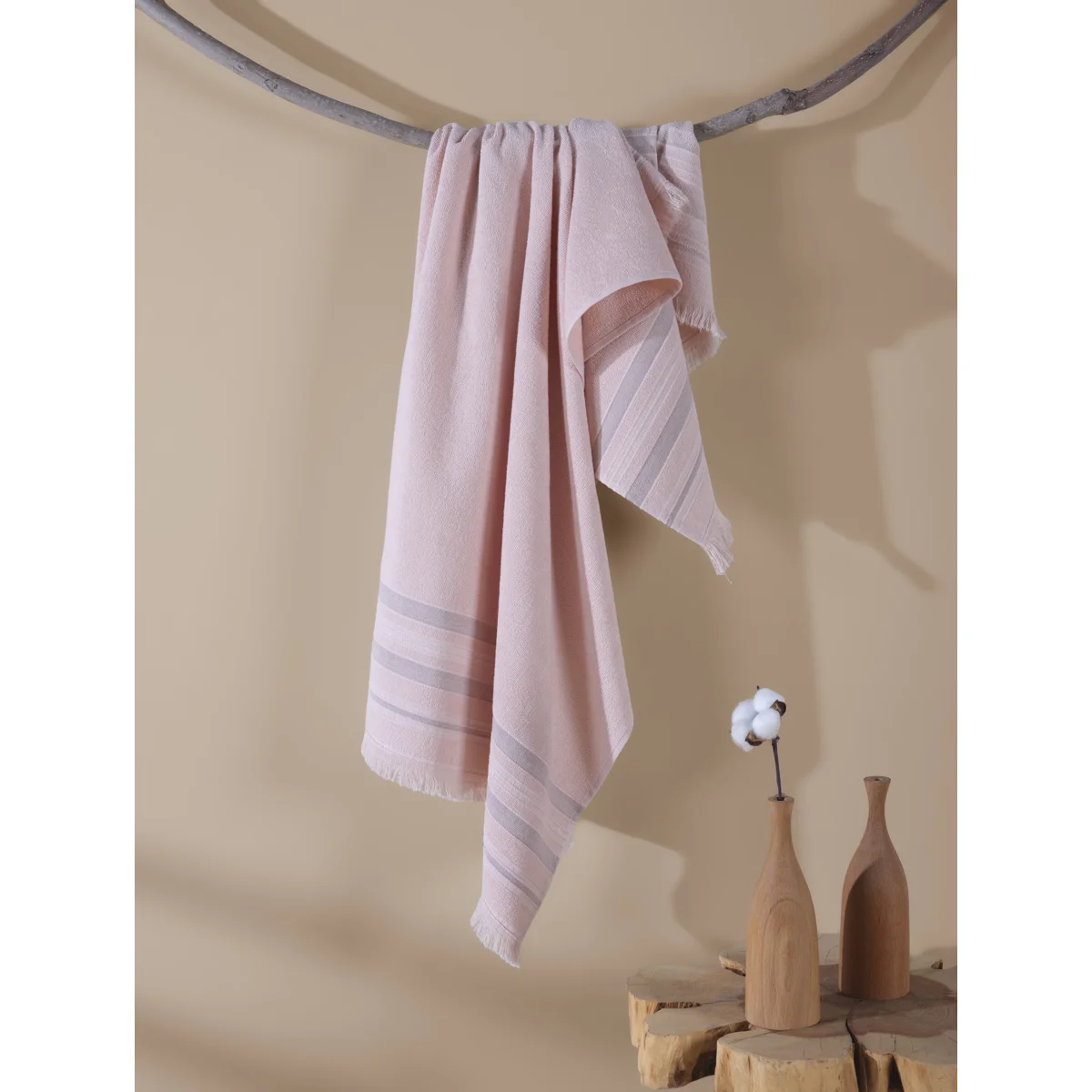 Manamo Sapphire Bath Towel Bamboo/Cotton Blush Peshterry 75x150 cm