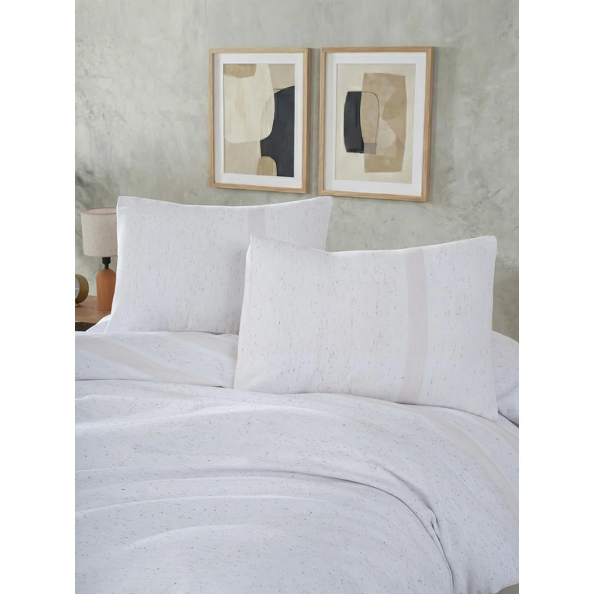Manamo Todor Duvet Cover With Pillow Case Cotton White  160x220 + 50x70