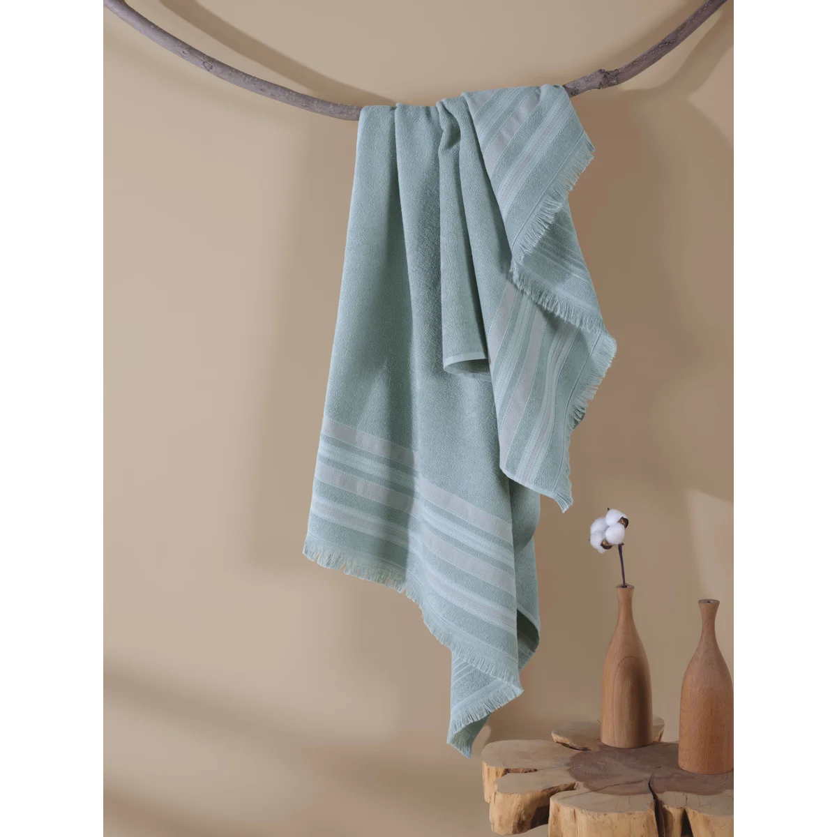 Manamo Sapphire Bath Towel Bamboo/Cotton Cameo Peshterry 75x150 cm