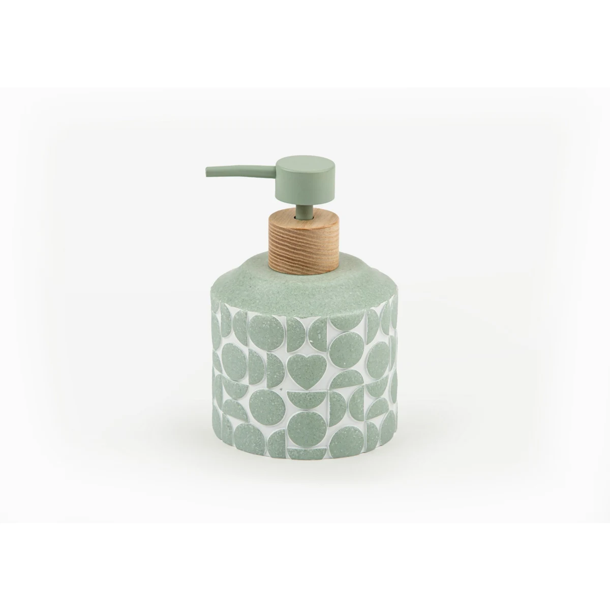 Manamo Linyi Liquid Soap Dispenser Polyresin Cameo Green  9.6x9.6x13.9 cm