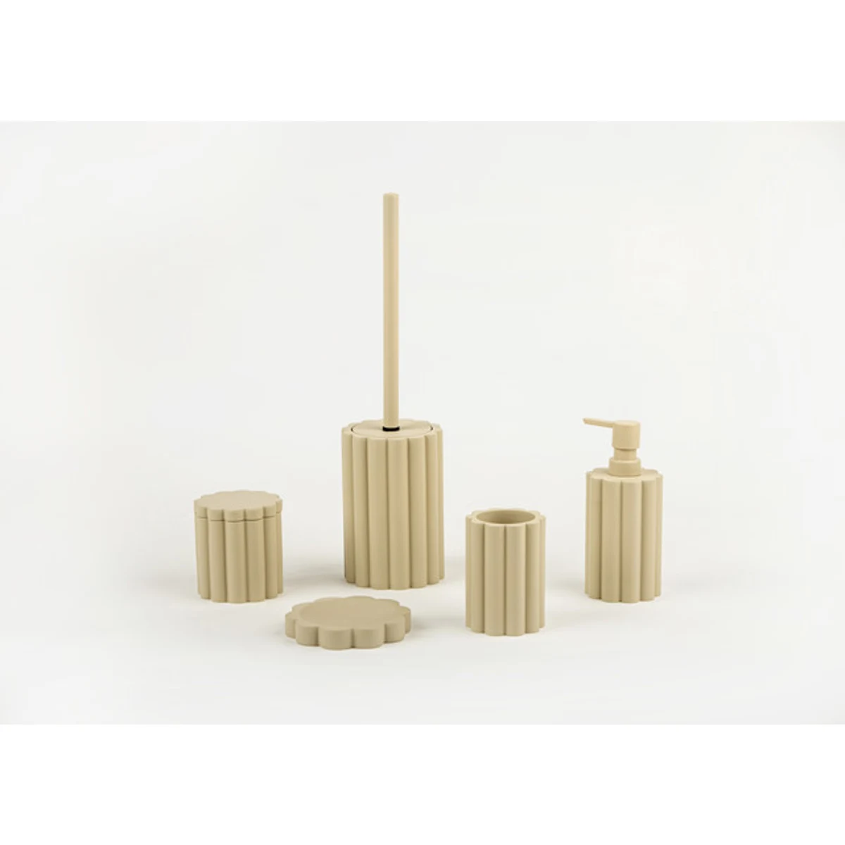 Manamo Tria Toothpaste Dispenser Polyresin Mink  7.5x7.5x11 cm