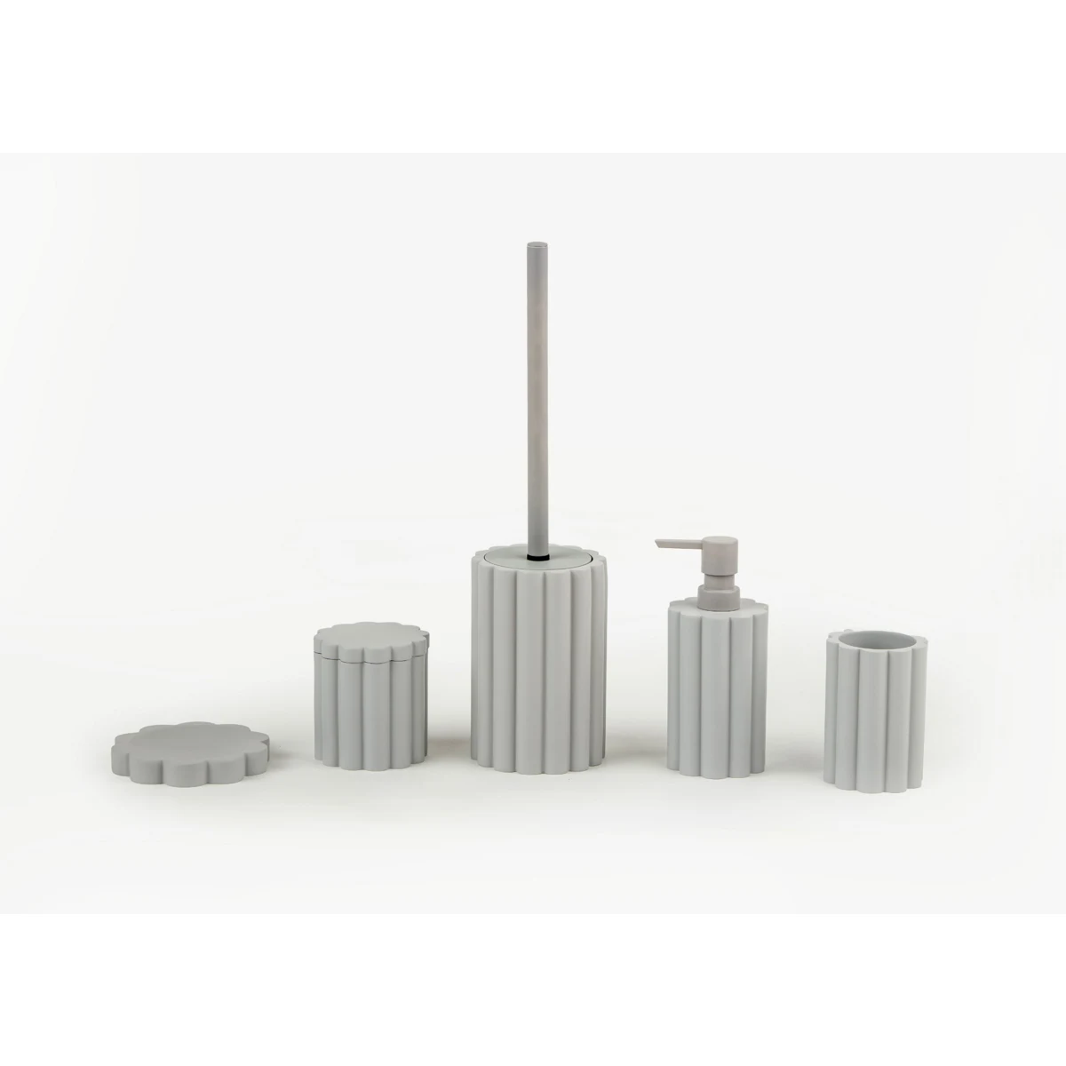 Manamo Tria Toothpaste Dispenser Polyresin Gray  7.5x7.5x11 cm