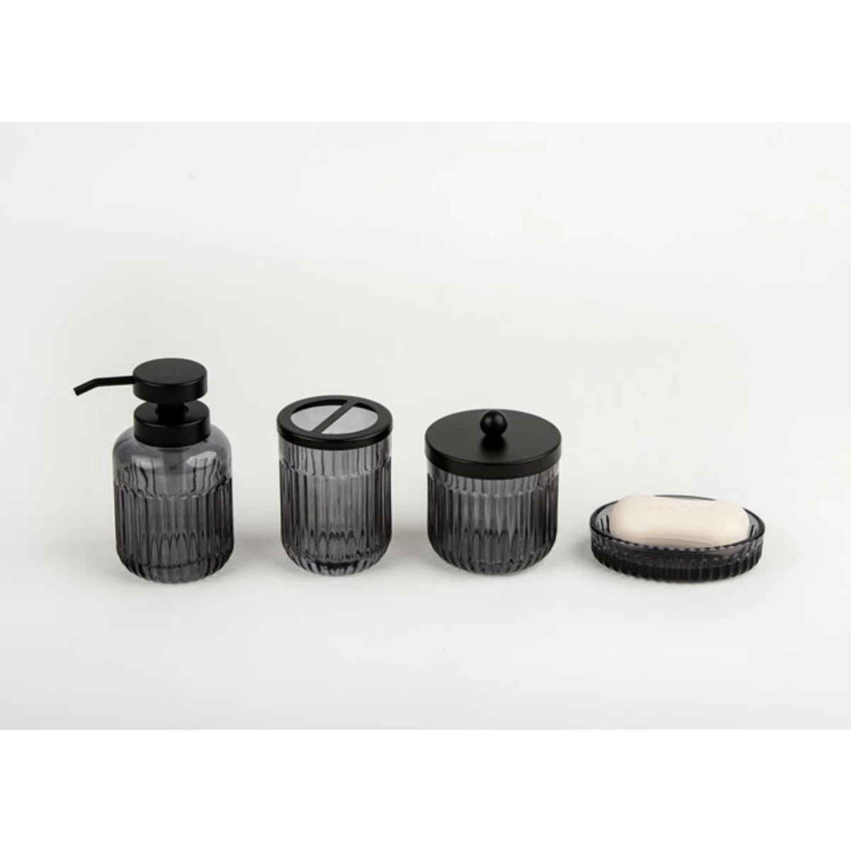 Manamo Diamond Cotton Cover Glass Black  9.5x9.5x11 cm
