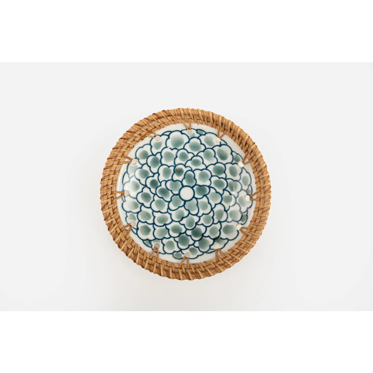 Manamo Elisa Plate Ceramic / Rattan Blue/White 15R