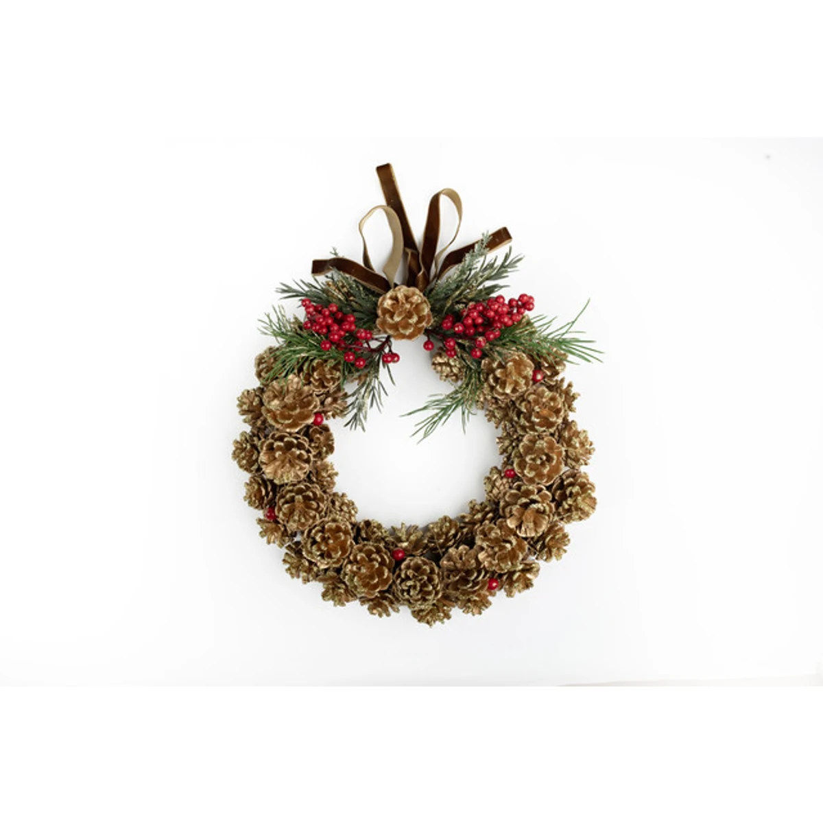 PINE CONE DOOR DECORATION 36X8.5 CM GOLD / BROWN