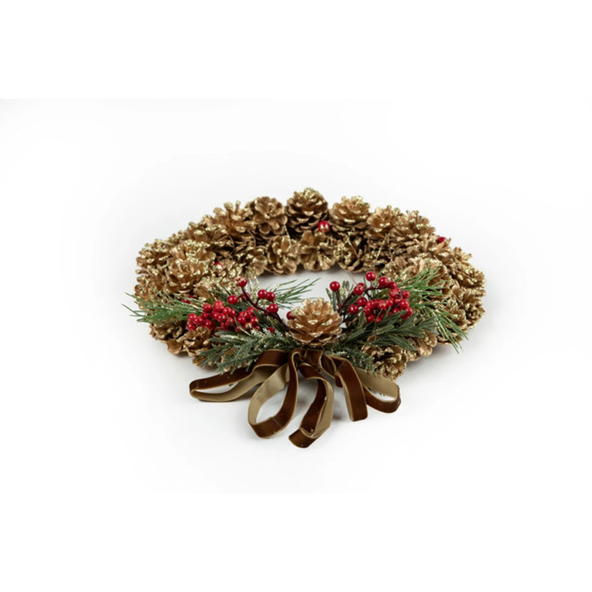 PINE CONE DOOR DECORATION 36X8.5 CM GOLD / BROWN