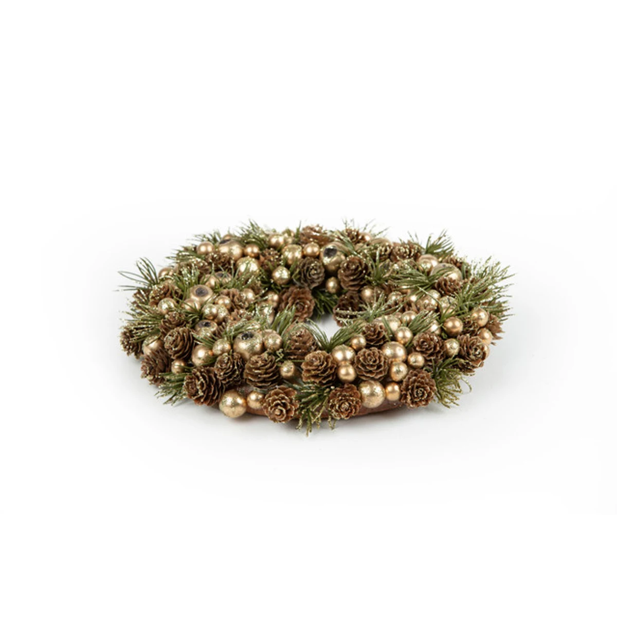 MINI PINE CONE DOOR DECORATION 26X5.5 CM NATURAL / CHAMPAGNE