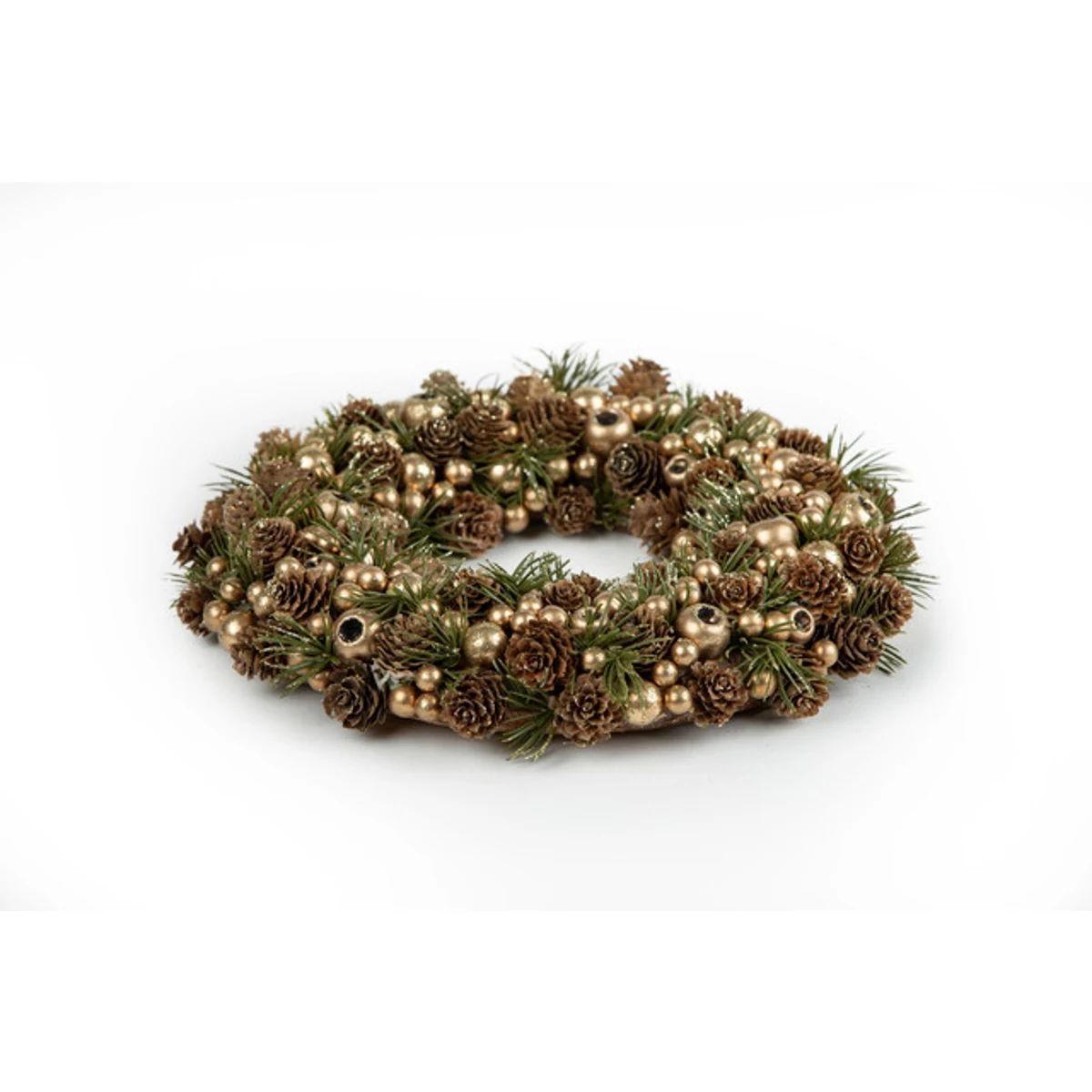 MINI PINE CONE DOOR DECORATION 26X5.5 CM NATURAL / CHAMPAGNE