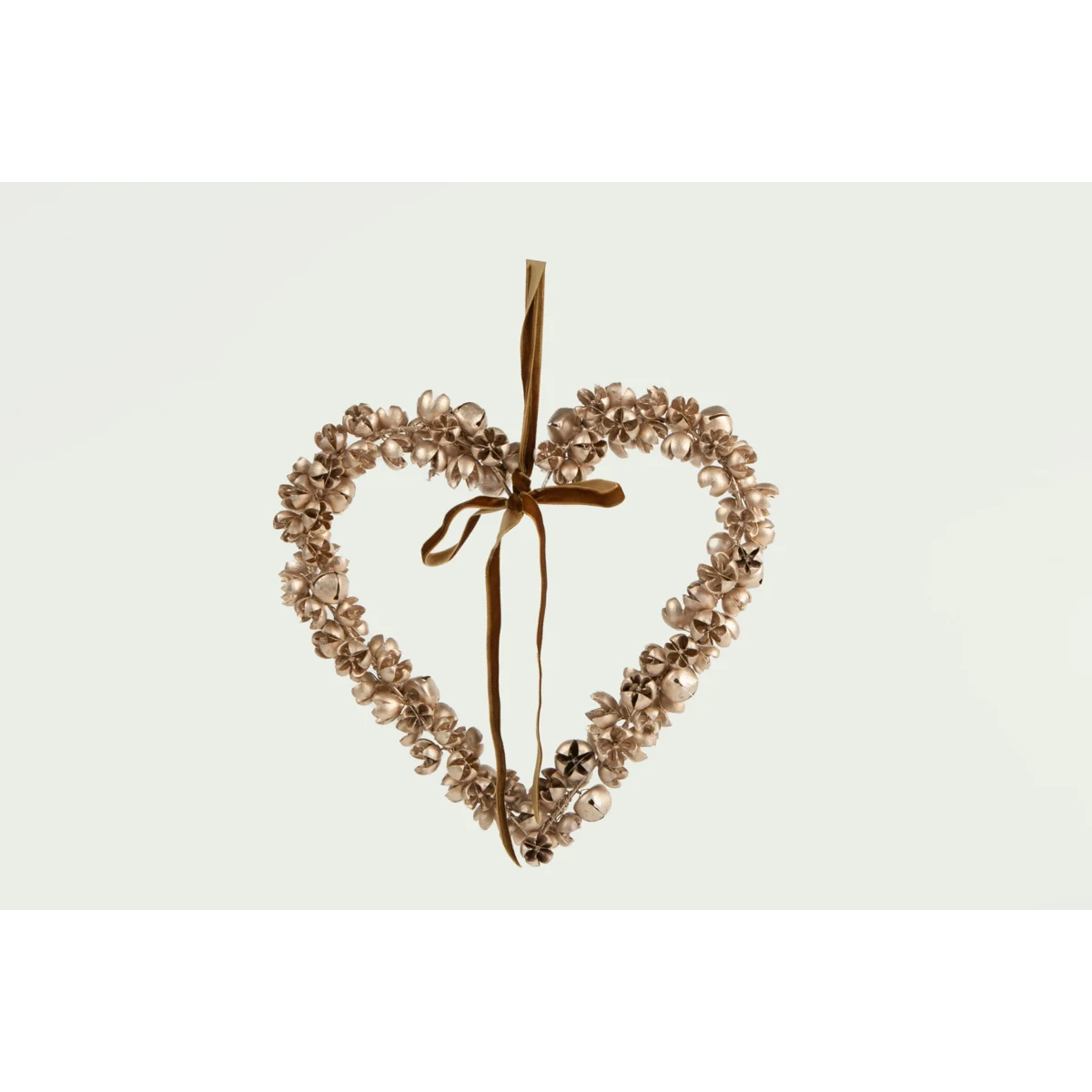 CROSSED FRUITS HEART HANGING ACCESSORY 26X25X4 CM CHAMPAGNE