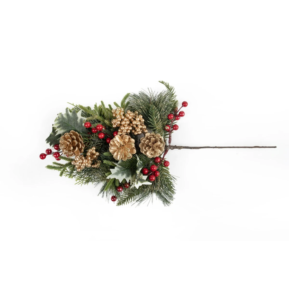 PINE CONE BERRY FIGURINE 50X21X6.5 CM NATURAL / RED / GREEN
