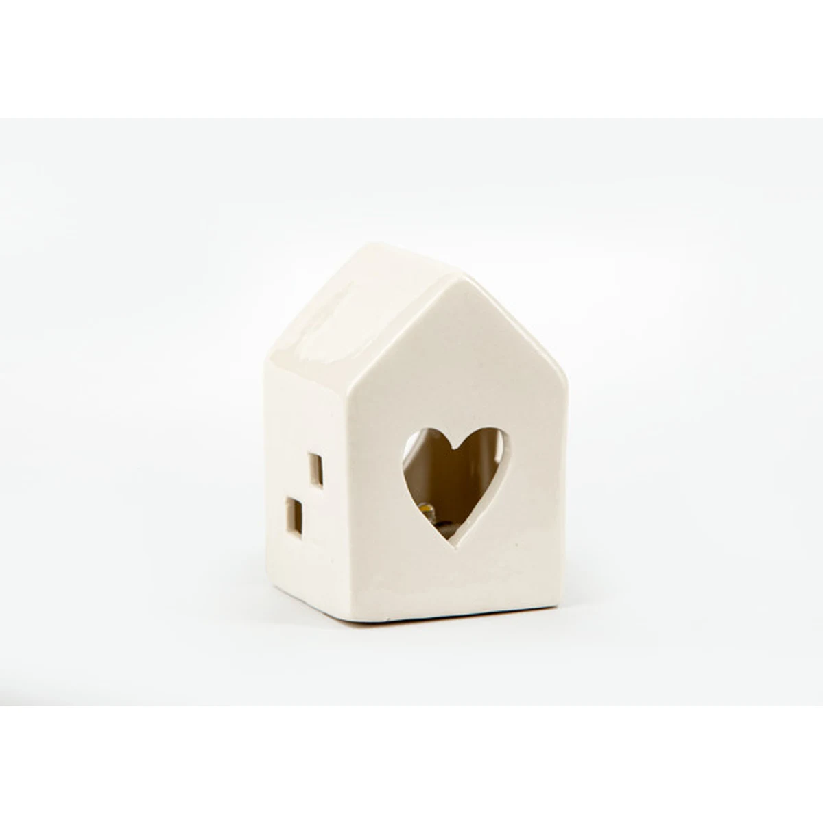 LOVE PORCELAIN CANDLE HOLDER 6X6X8.5 CM WHITE