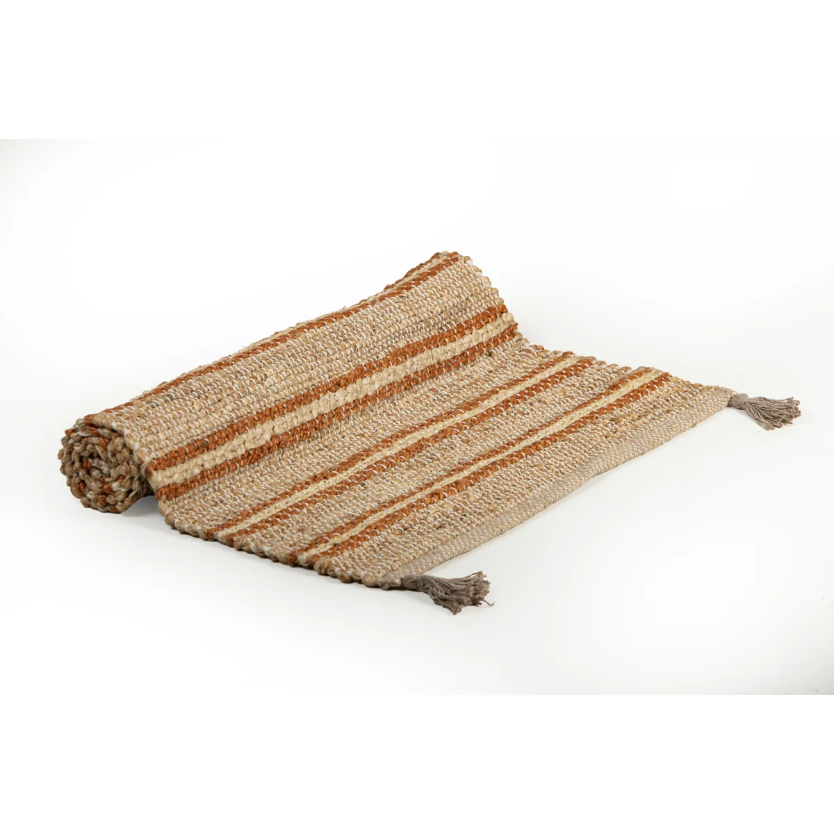 Manamo Eden Jute  Rug Handwoven Tasseled Terracotta 80x130 cm