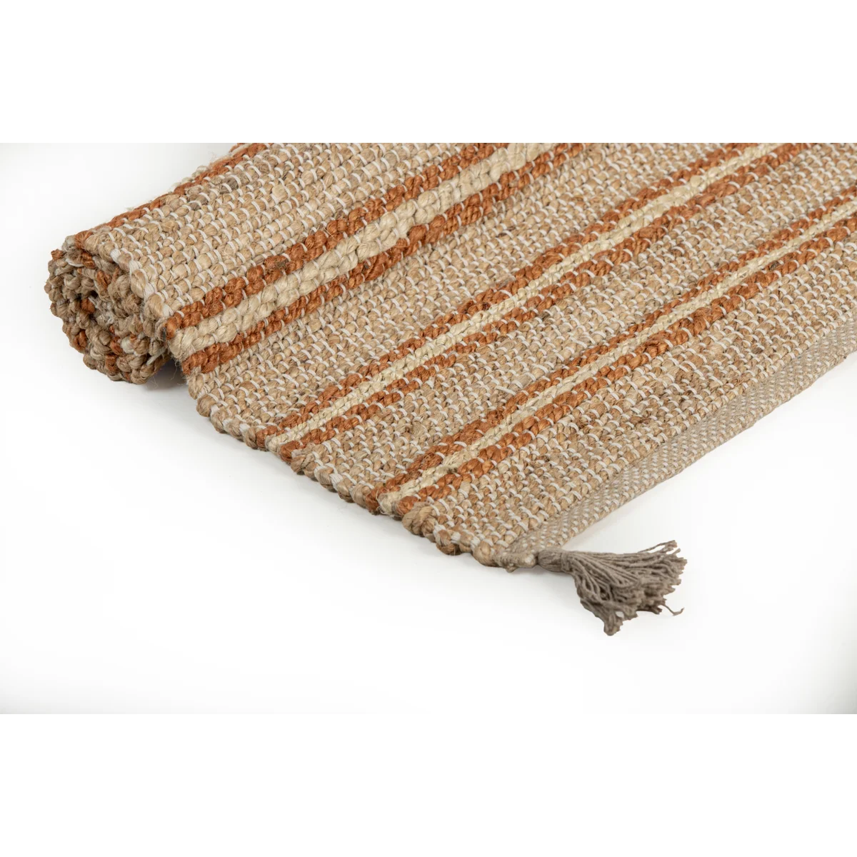 Manamo Eden Jute  Rug Handwoven Tasseled Terracotta 80x130 cm