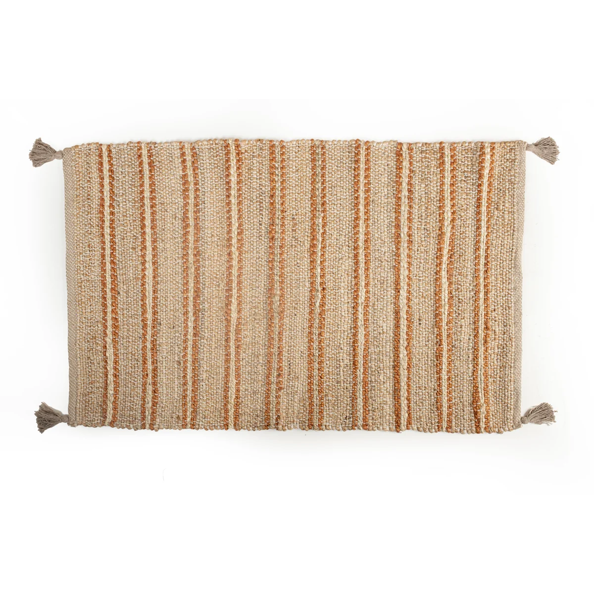 Manamo Eden Jute  Rug Handwoven Tasseled Terracotta 80x130 cm