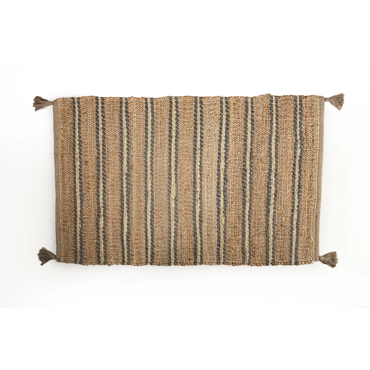 Manamo Eden Jute  Rug Handwoven Tasseled Grey 80x130 cm