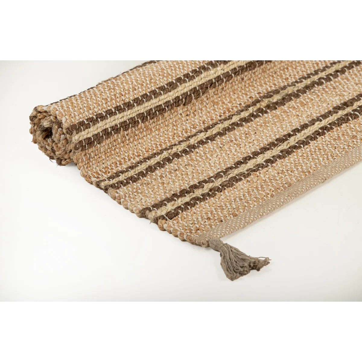 Manamo Eden Jute  Rug Handwoven Tasseled Brown 80x130 cm