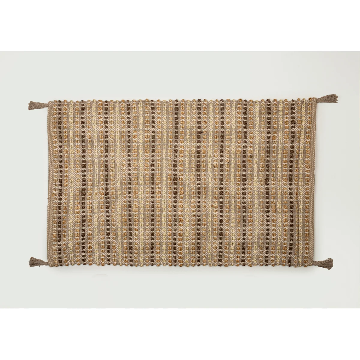 Manamo Bead Jute  Rug Handwoven Tasseled Brown 80x130 cm