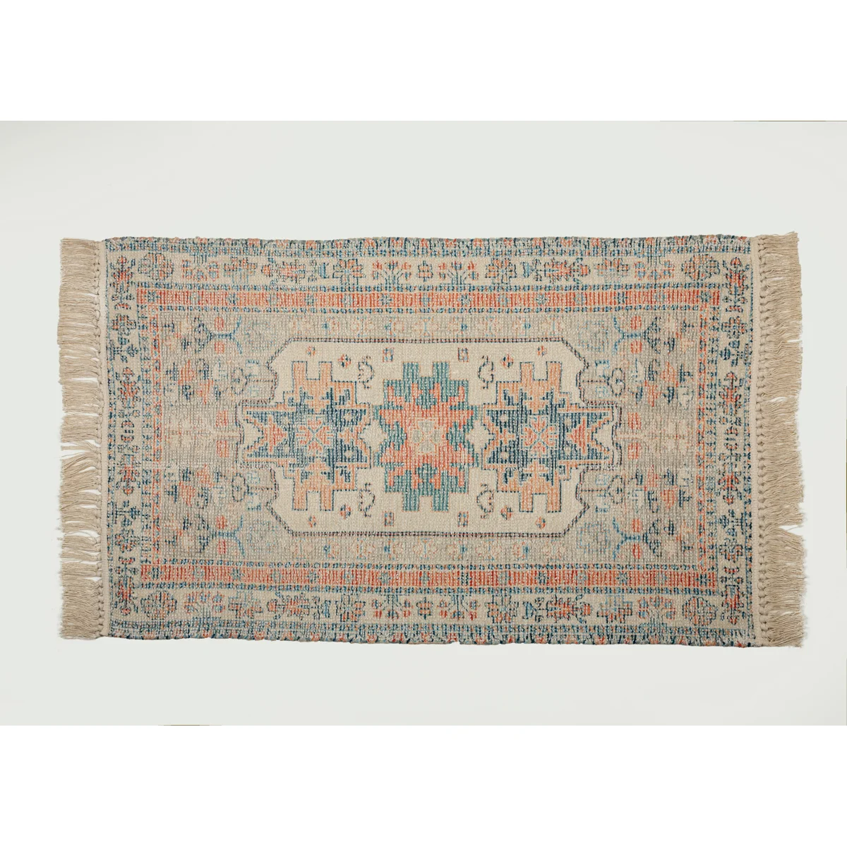 Manamo Sima Rug Printed Fringed Coral 80x130 cm