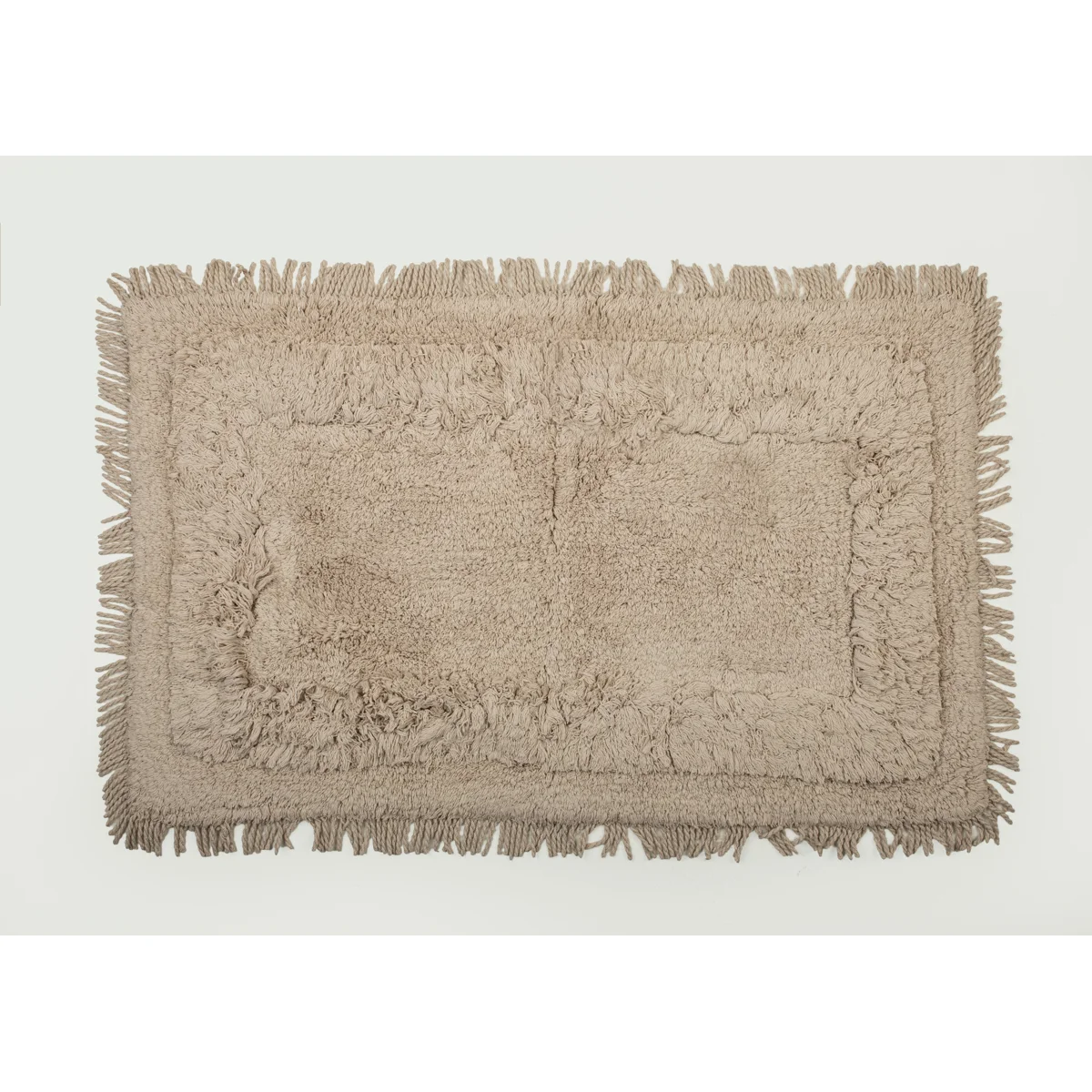 Manamo Lunel  Bath Mat Cotton Handwoven Fringed Mocha 50x80 cm