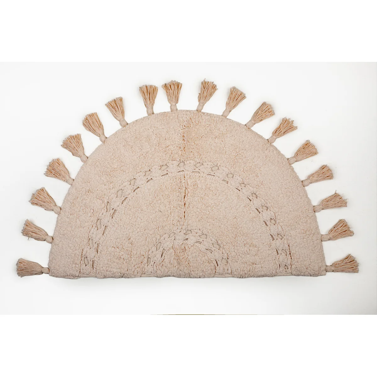 Manamo Versa  Bath Mat Cotton Handwoven Tasseled Powder 50x80 cm