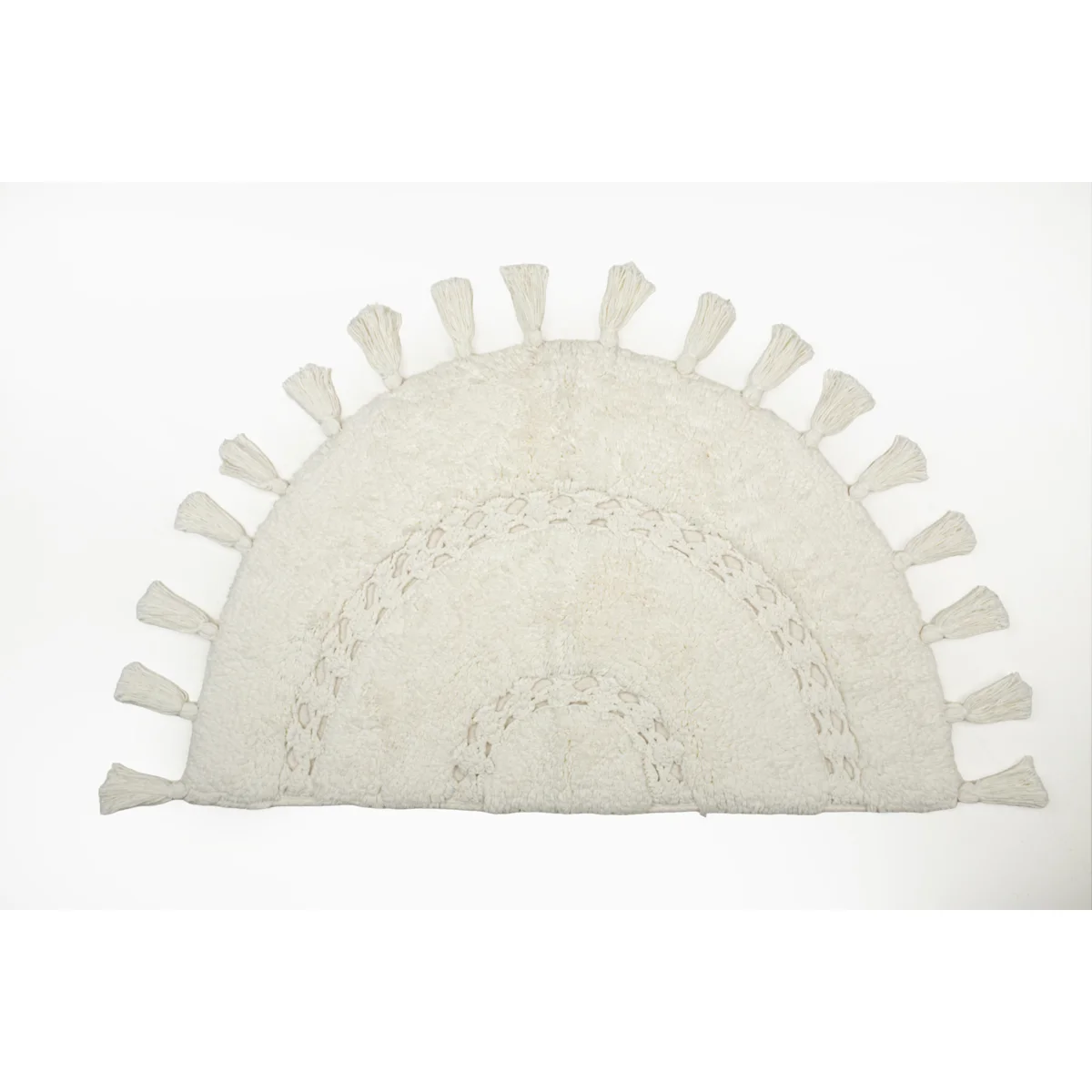 Manamo Versa  Bath Mat Cotton Handwoven Tasseled Cream 50x80 cm