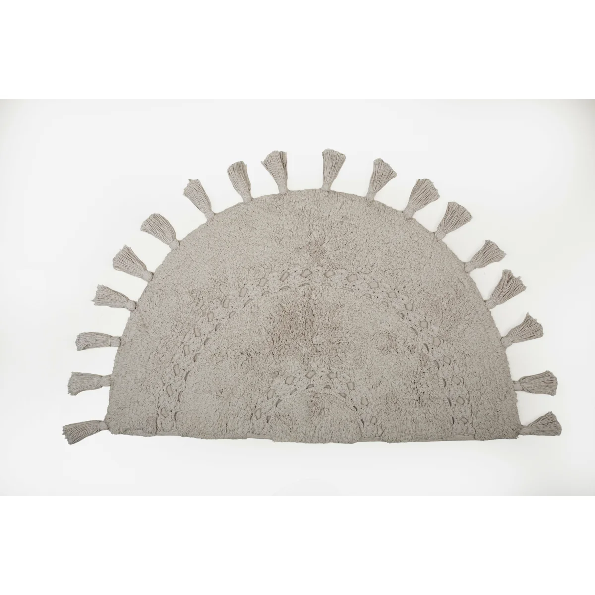 Manamo Versa  Bath Mat Cotton Handwoven Tasseled Grey 50x80 cm