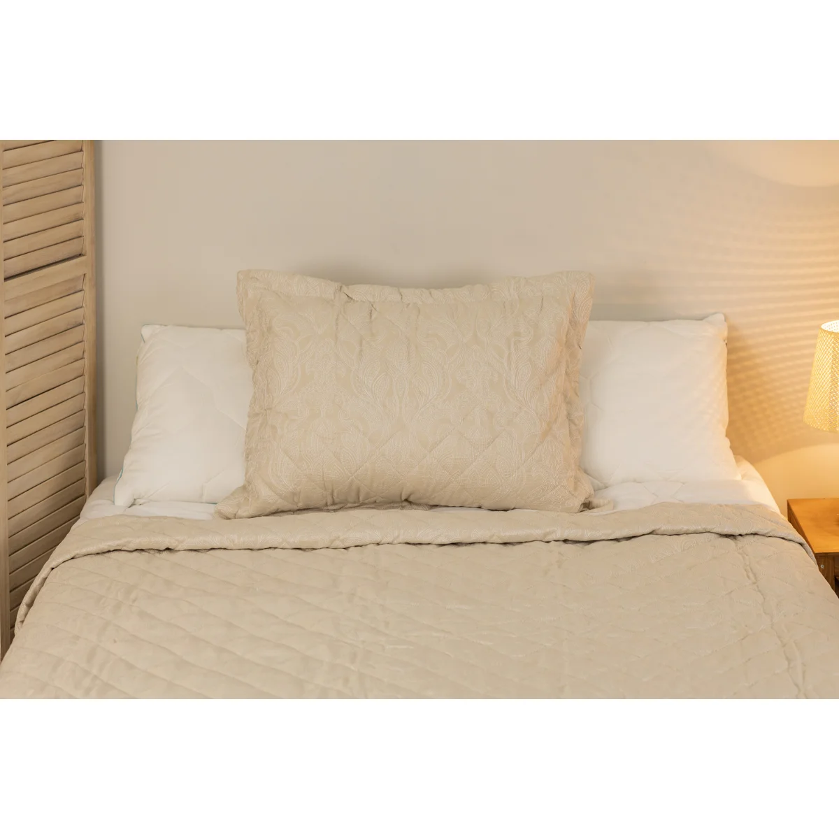 Manamo Paisley  Bed Cover Set Polyester Beige 180X240+50X70 CM