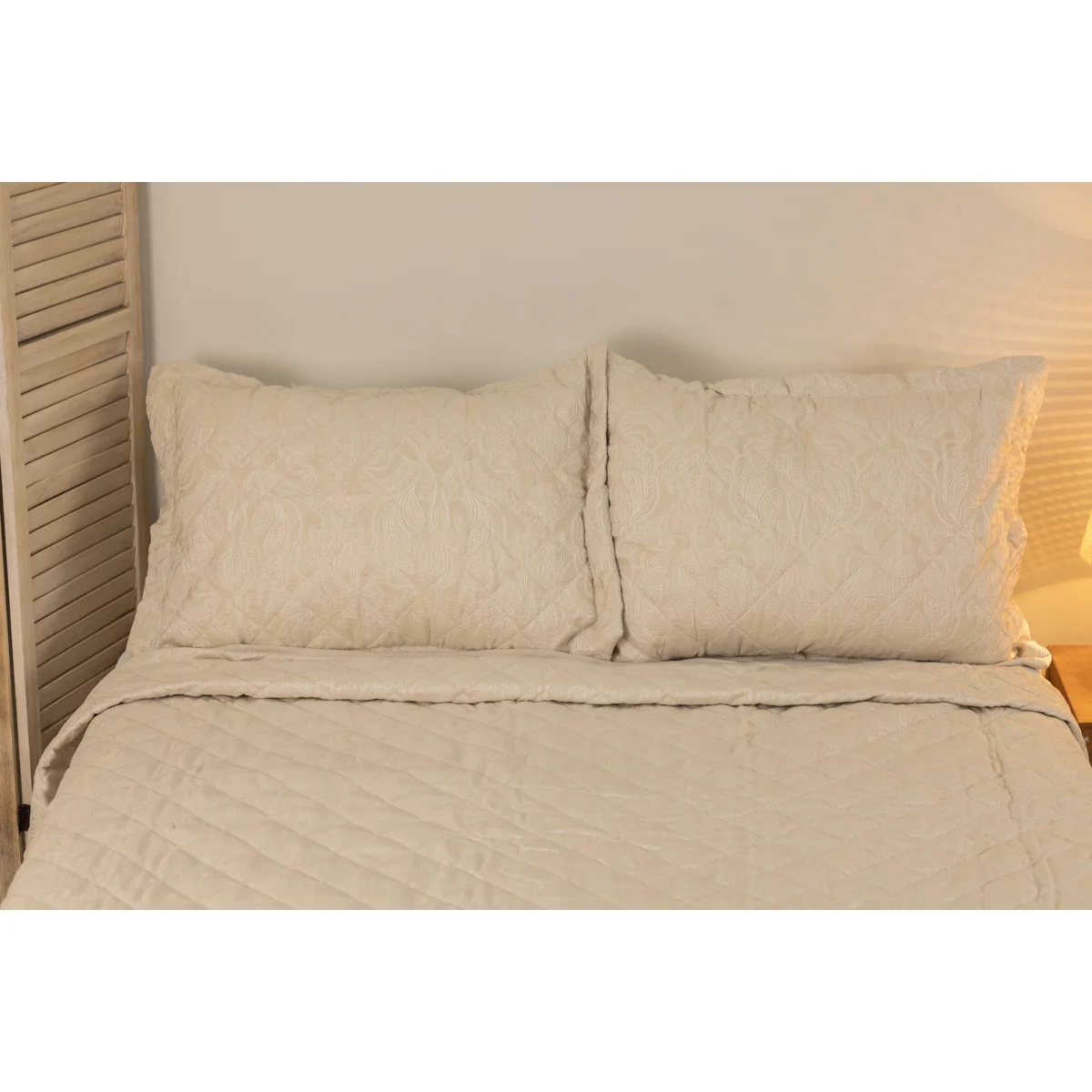 Manamo Paisley  Bed Cover Set Polyester Beige 240X250+50X70 CM(2)