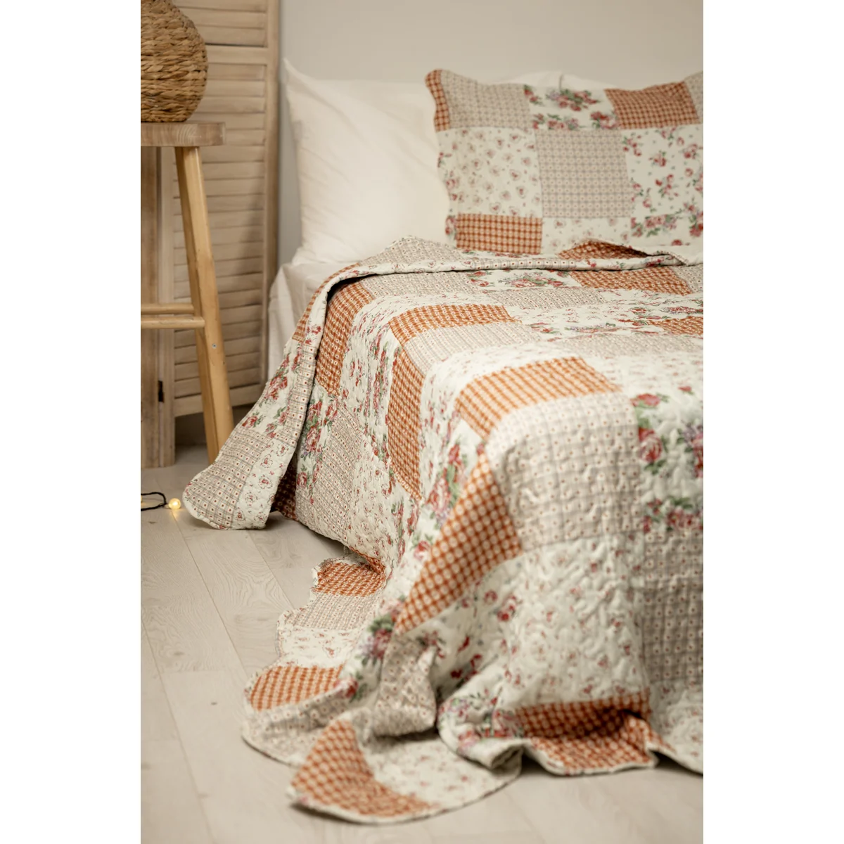 Manamo Roses Digital Printed Bed Cover Polyester Pink 180x240+50x70 cm