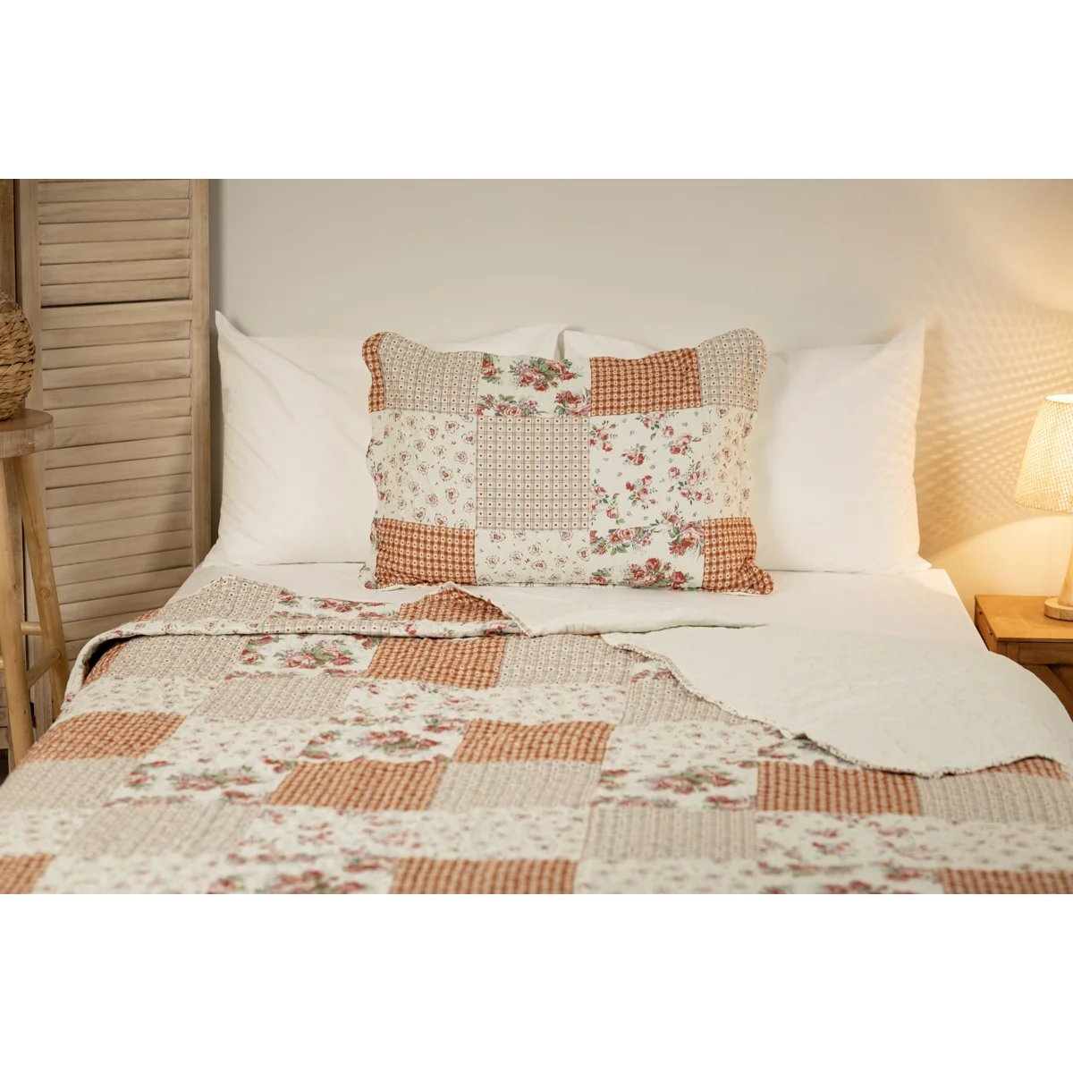 Manamo Roses Digital Printed Bed Cover Polyester Pink 180x240+50x70 cm