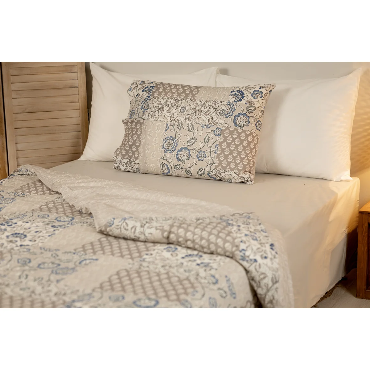 Manamo Damask Bed Linen Set Cotton Mink 160x220+180x240+50x70 cm