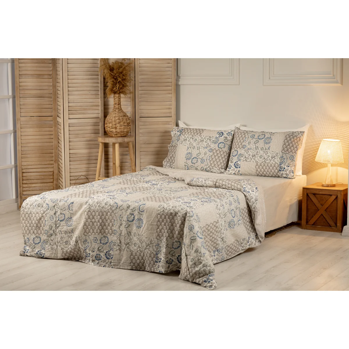 Manamo Damask Bed Linen Set Cotton Mink 200x220 cm+240x260 cm+50x70 cm(2)