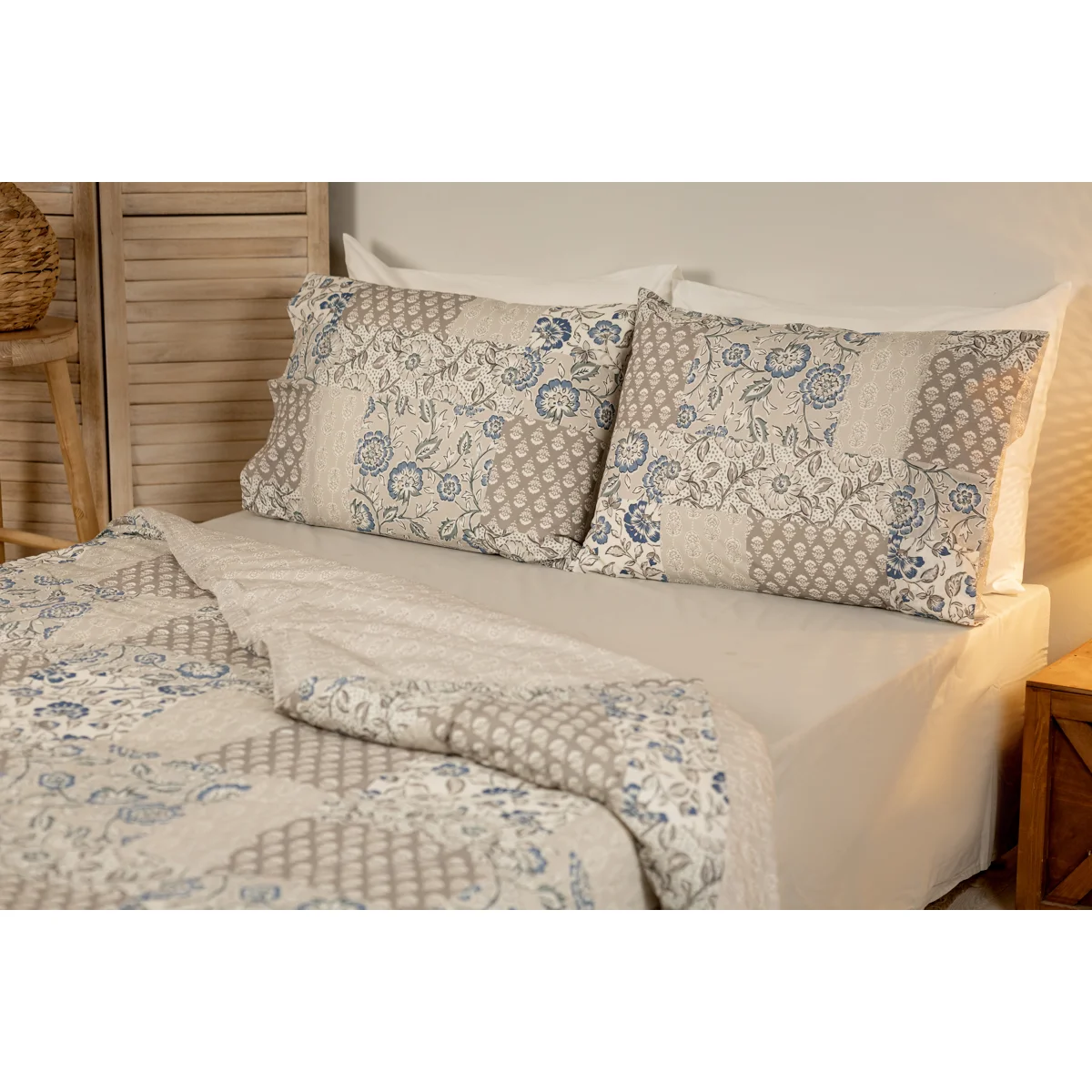 Manamo Damask Bed Linen Set Cotton Mink 200x220 cm+240x260 cm+50x70 cm(2)