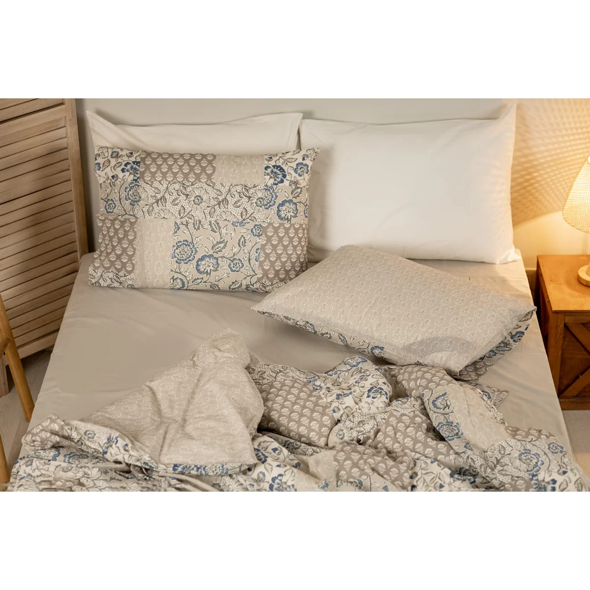 Manamo Damask Bed Linen Set Cotton Mink 200x220 cm+240x260 cm+50x70 cm(2)