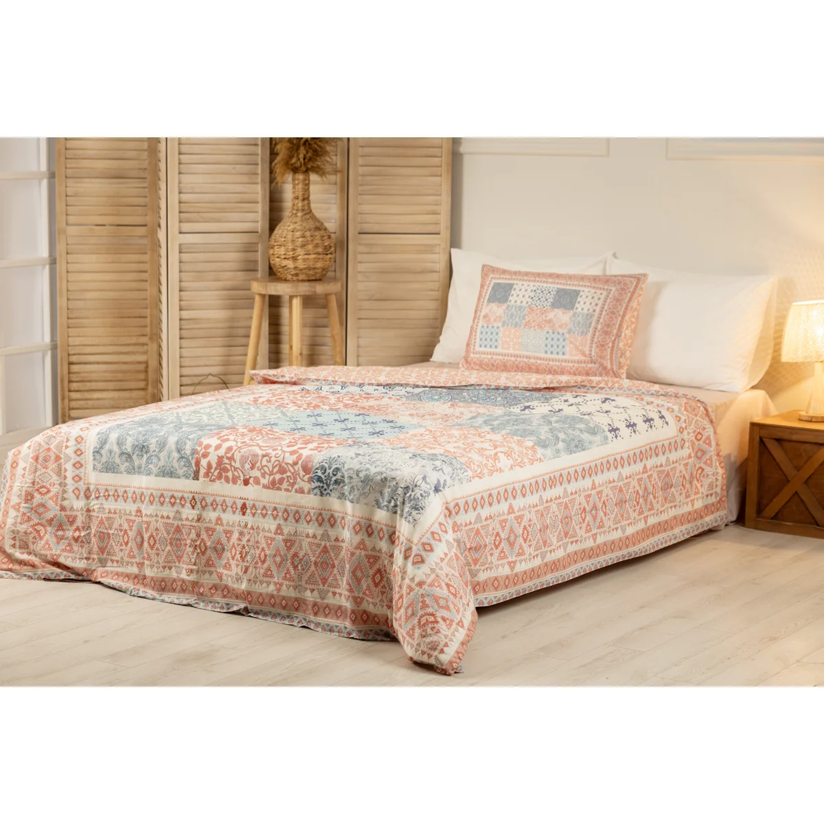 Manamo Ethnic Bed Linen Set Cotton Colorful 160x220+180x240+50x70 cm