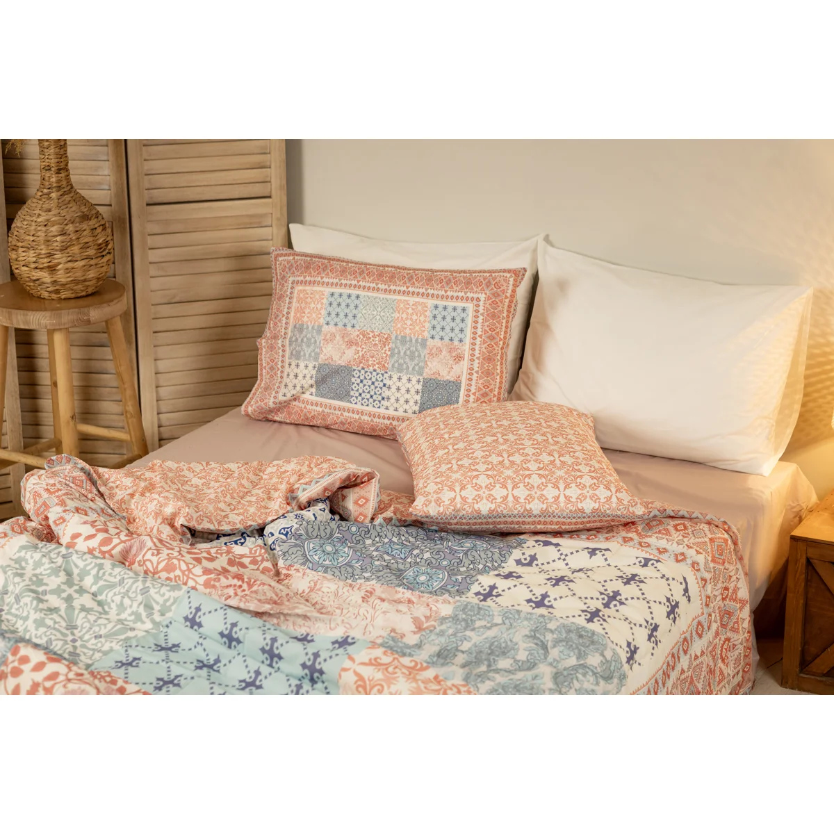 Manamo Ethnic Bed Linen Set Cotton Colorful 200x220 cm+240x260 cm+50x70 cm(2)