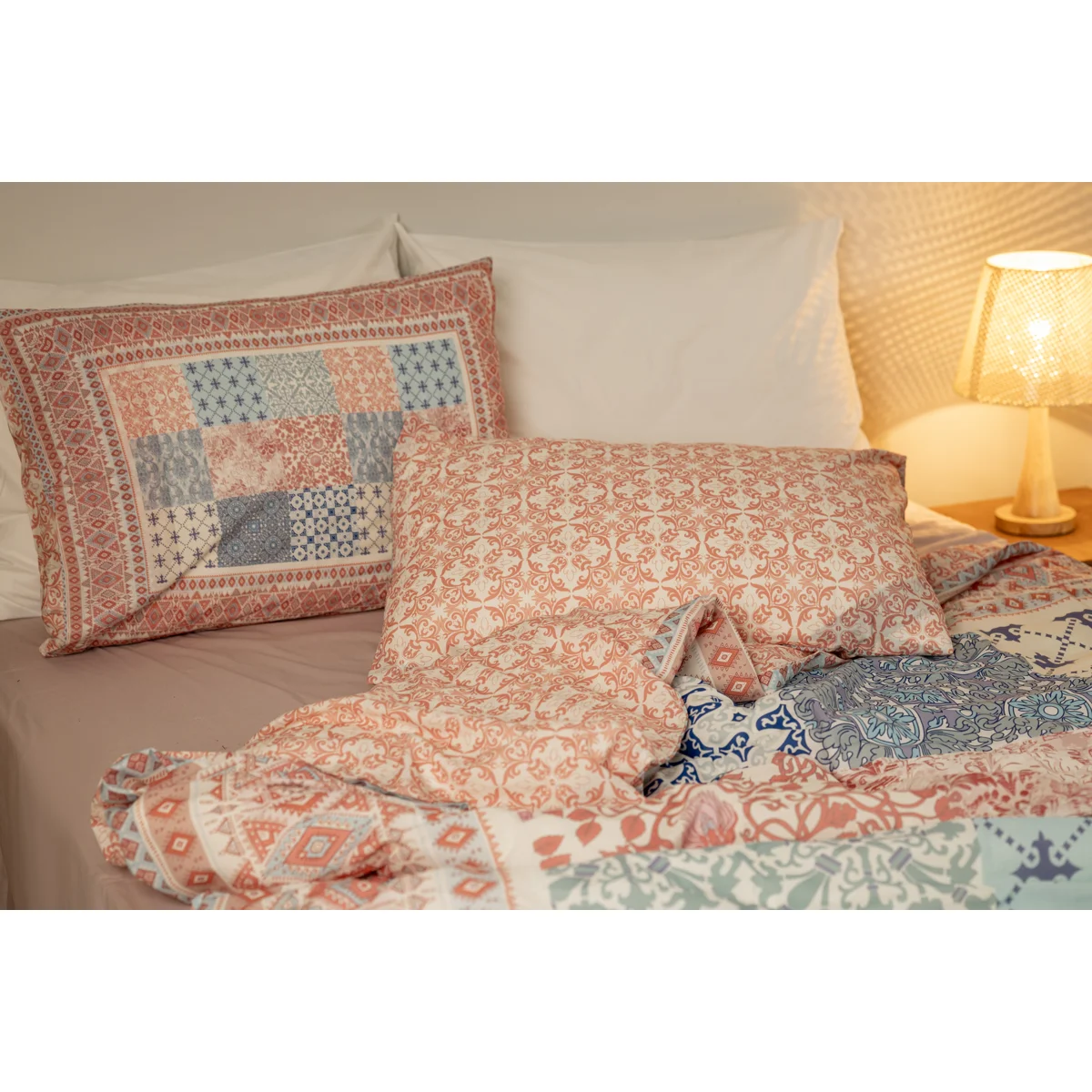 Manamo Ethnic Bed Linen Set Cotton Colorful 200x220 cm+240x260 cm+50x70 cm(2)