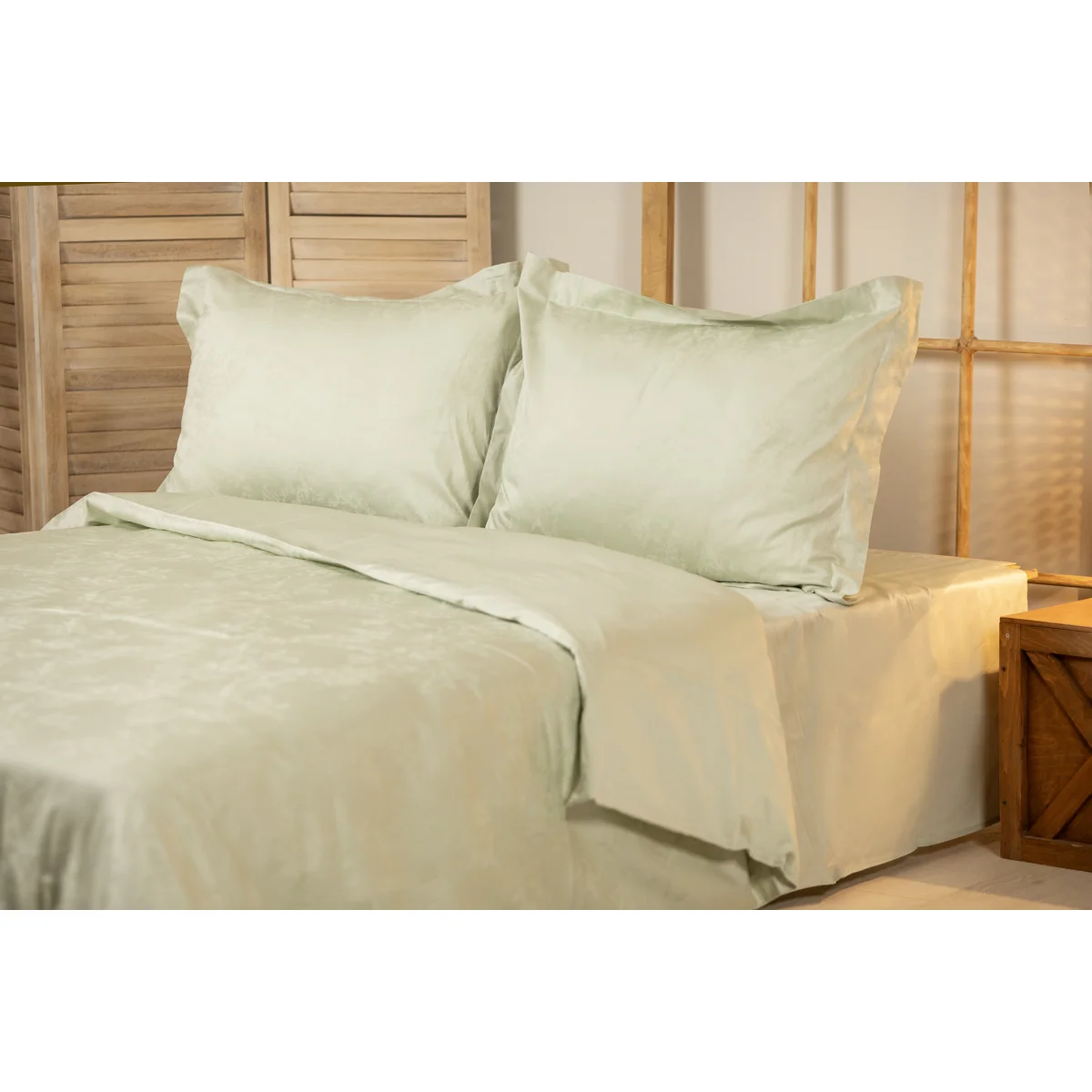Manamo Manley Jacquard Bed Linen Set Saten Mint 200x220 cm+240x260 cm+50x70 cm(2)