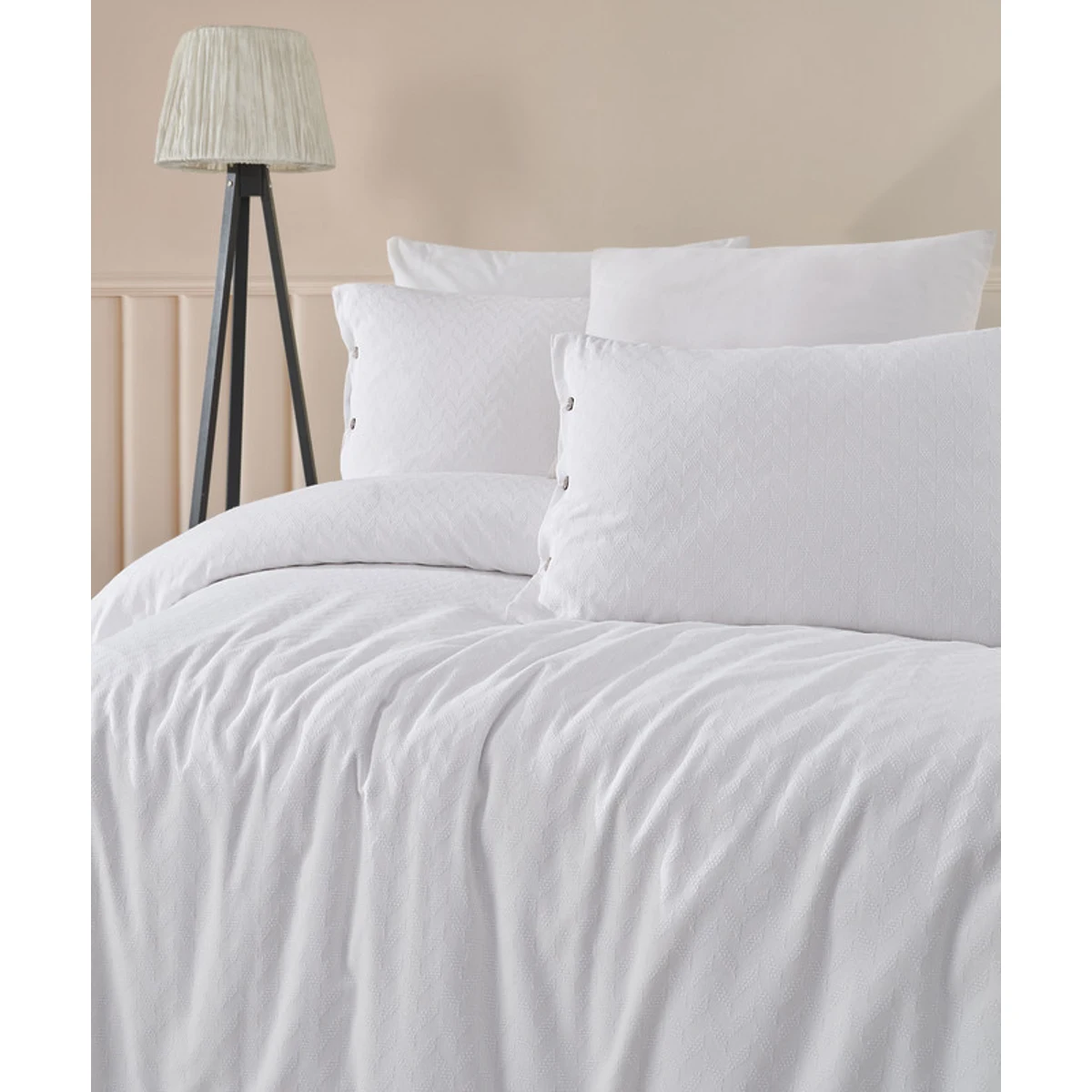 Manamo Nando Duvet Cover With Pillow Case Cotton White  160x220 + 50x70