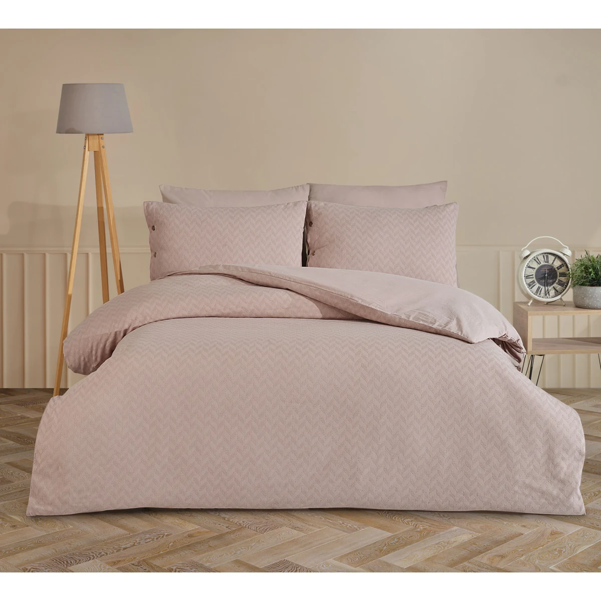 Manamo Nando Duvet Cover With Pillow Case Cotton Quartz  160x220 + 50x70