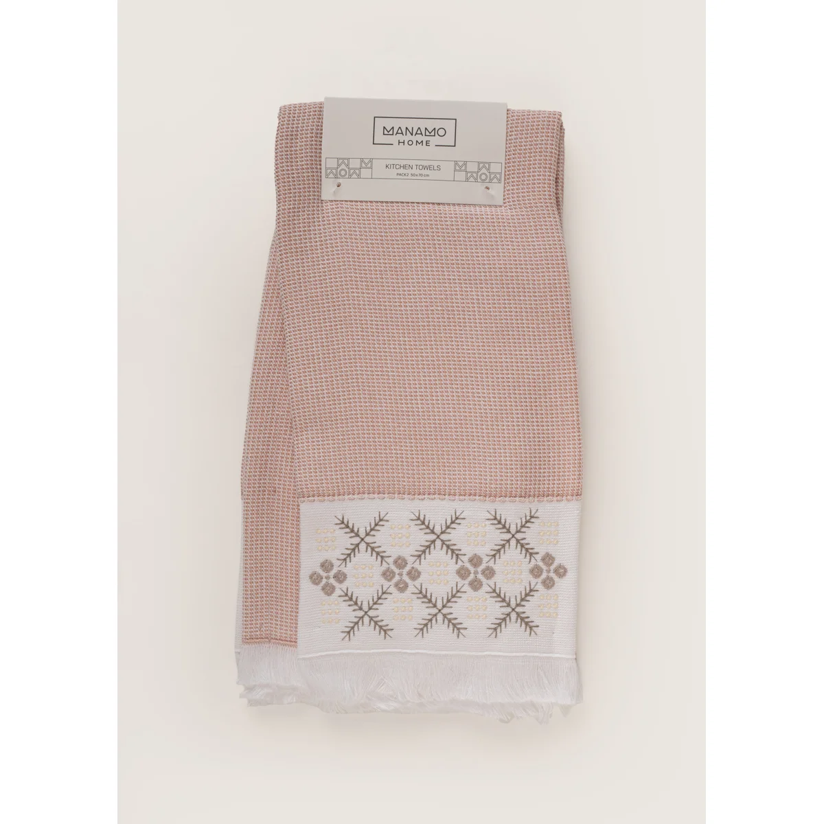 Manamo Tuna Embroidered Kitchen Towel  Cotton Quartz 50x70  (2pc) cm