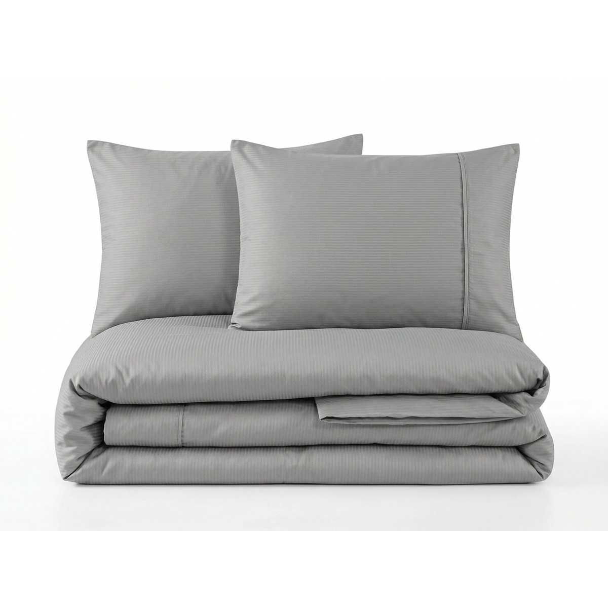Manamo Luxury Bed Linen Set Stripe Saten Gray  200x220 +240x260+50x70 cm (2 pcs.)