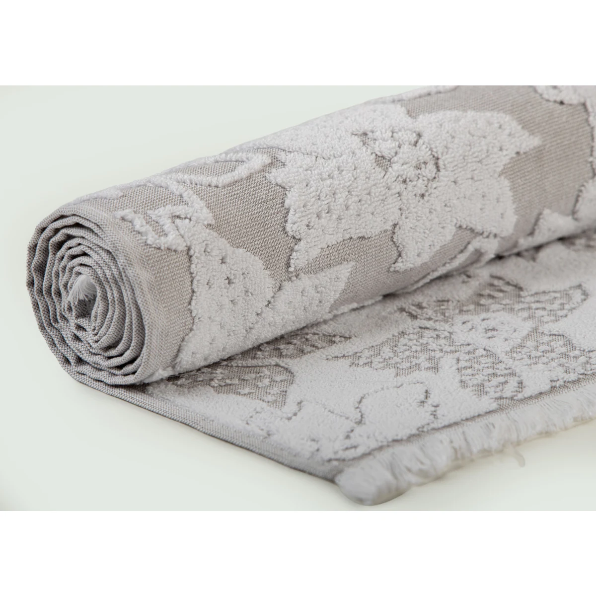 Manamo Valencia Jacquard Face Towel Cotton Grey 50x85 cm
