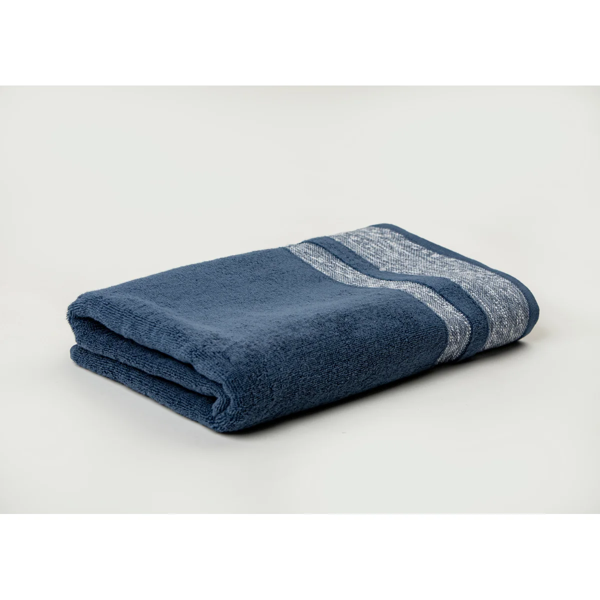 Manamo Pender Jacquard Bath Towel Cotton Indigo 70x140 cm